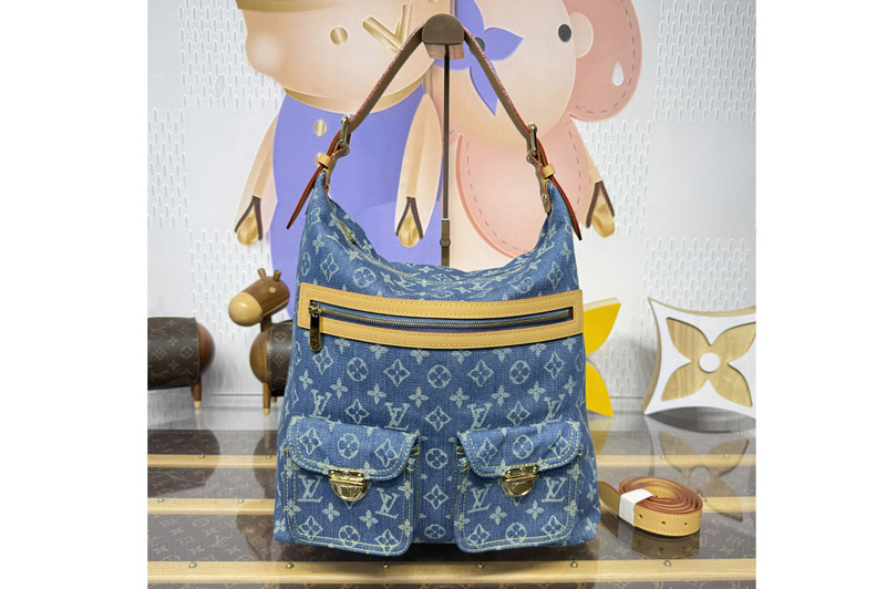 Louis Vuitton M95048 LV Baggy GM Bag in Blue Monogram Denim