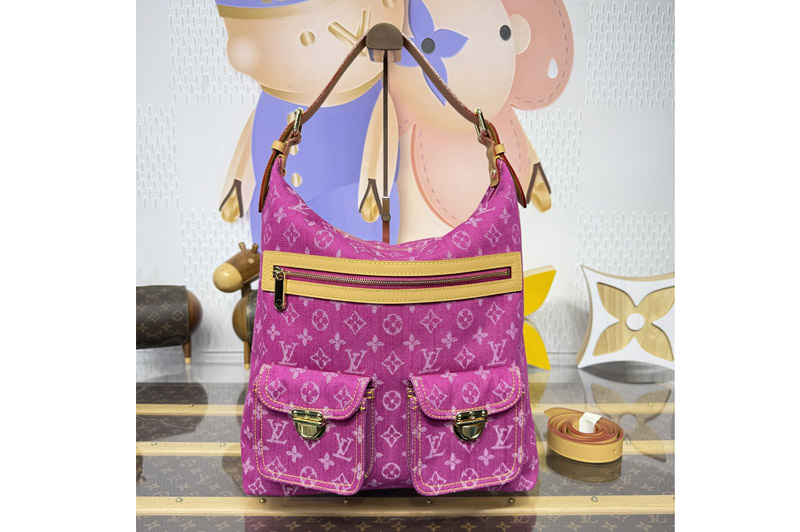 Louis Vuitton M95210 LV Baggy GM Bag in Pink Monogram Denim