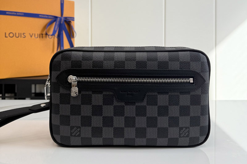 Louis Vuitton N47626 LV Pochette Kasai in Damier Graphite canvas