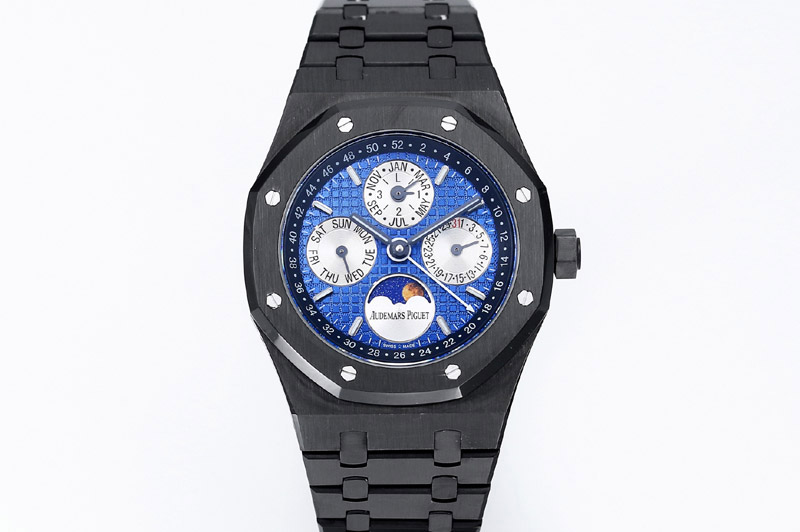 Audemars Piguet Royal Oak 41mm Perpetual Calendar 26579CE Blue SS BBS Best Edition on Black SS Bracelet A5134