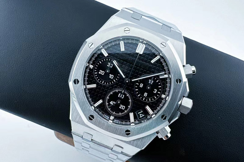 Audemars Piguet Royal Oak Chrono 26240 SS APSF 1:1 Best Edition Black Dial on SS Bracelet SA4401 Super Clone V2 (Free Sprung)