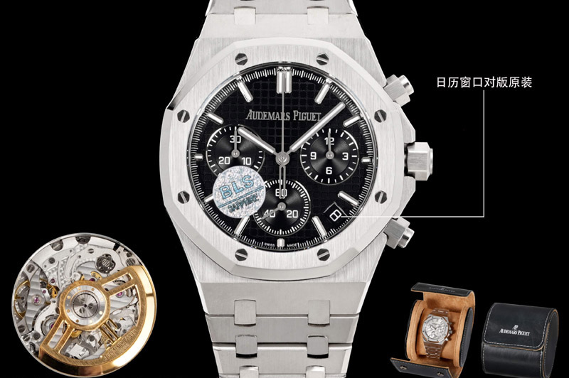 Audemars Piguet Royal Oak Chrono 26240 SS BLS 1:1 Best Edition Black Dial SS Bracelet Super Clone DD4401