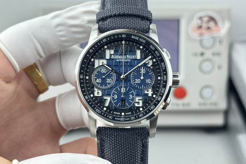 Audemars Piguet Code 11.59 SS 41mm Blue Dial on Blue Nylon Strap A7750