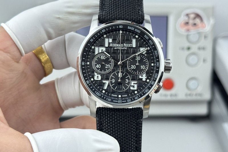 Audemars Piguet Code 11.59 SS 41mm Black Dial on Black Nylon Strap A7750