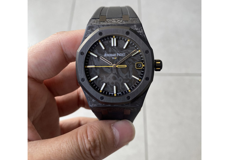 Audemars Piguet Royal Oak 15500 NTPT Diw 1:1 Best Edition Black Dial With Yellow on Bracelet SA4302 Super Clone