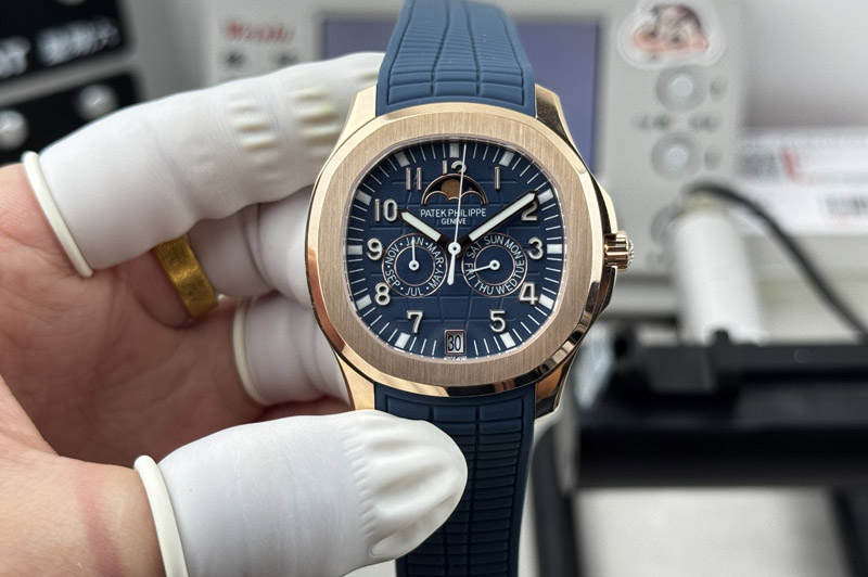Patek Philippe Aquanaut 5261R-001 RG 3KF Best Edition Blue Dial on Blue Rubber Band M9015