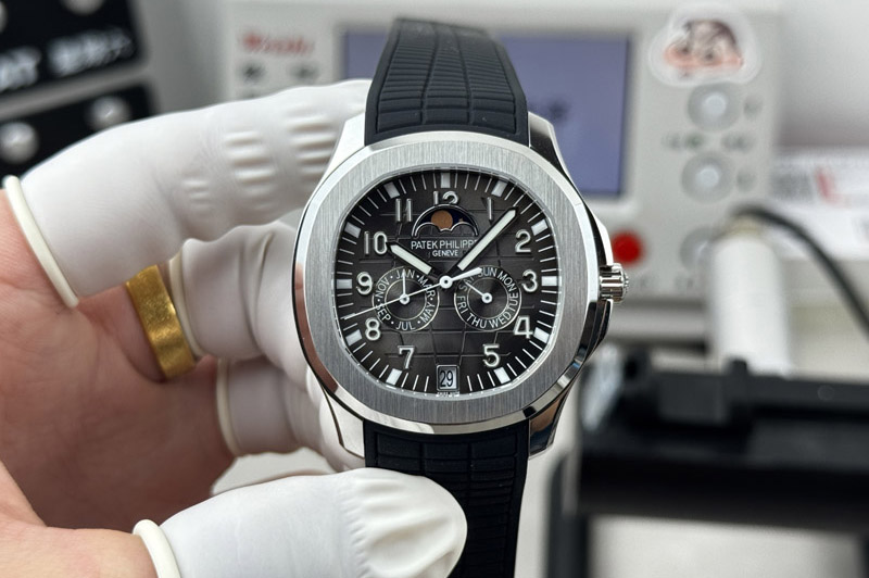 Patek Philippe Aquanaut 5261R-001 SS 3KF Best Edition Gray Dial on Black Rubber Band M9015