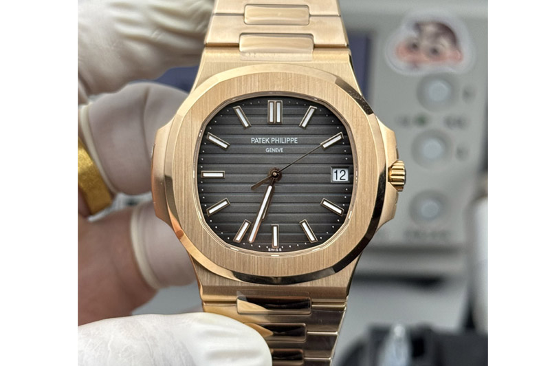 Patek Philippe Nautilus 5711 RG DDF 1:1 Best Edition Gray Dial on RG Bracelet DD330 Super Clone (Weighted)