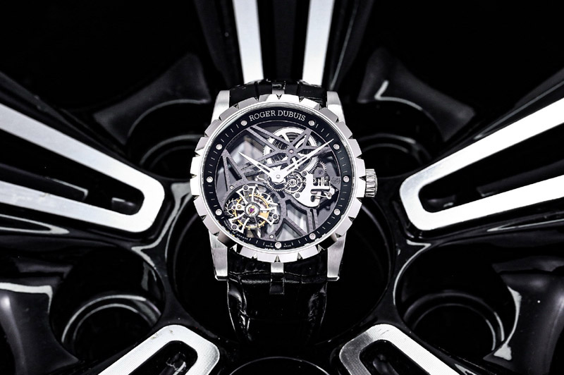 Roger Dubuis Excalibur Rddbex0393 SS Best Edition Skeleton Dial on Black Leather Strap A2136 Tourbillon