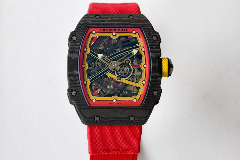 Richard Mille AVF RM67-02 Germany Black NTPT Spain Skeleton Dial on Red Elastic strap CRMA7 Clone