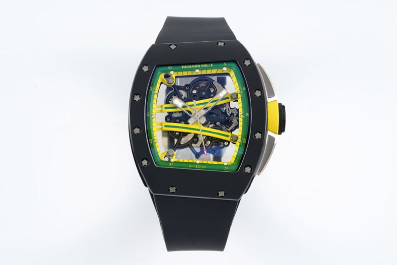 Richard Mille RF Custom Made RM061 Black Ceramic Green Inner Bezel with Free Sprung Titanium RMUL2 Super Clone