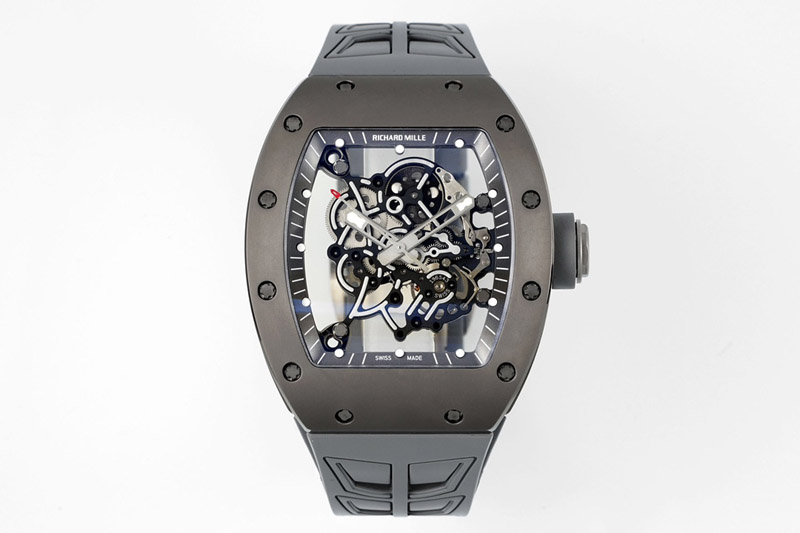 Richard Mille RM055 Gray Ceramic ZF 1:1 Best Edition on Shark Rubber Strap RMUL2 Super Clone V3