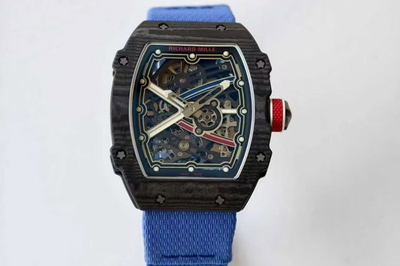 Richard Mille AVF RM67-02 France Black NTPT Spain Skeleton Dial on Blue Elastic strap CRMA7 Clone