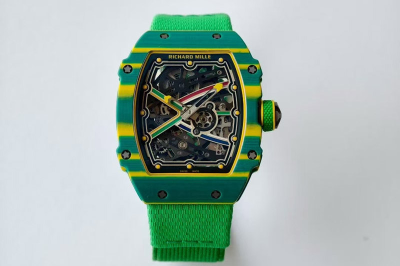 Richard Mille AVF RM67-02 Brazil Green NTPT Spain Skeleton Dial on Green Elastic strap CRMA7 Clone