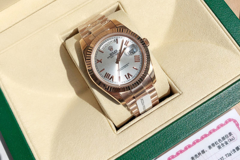 Rolex Day Date 18K Rose Gold Wrapped(5um) 1:1 Best Edition White Dial on Swiss ETA-2836