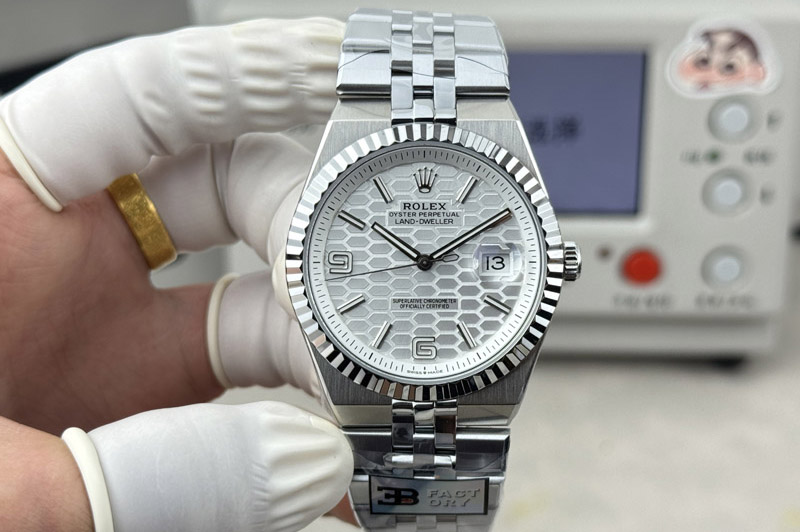 Rolex Land Dweller 127386 Gain Weight SS B Factory White Dial On SS Bracelet A7135(164g)