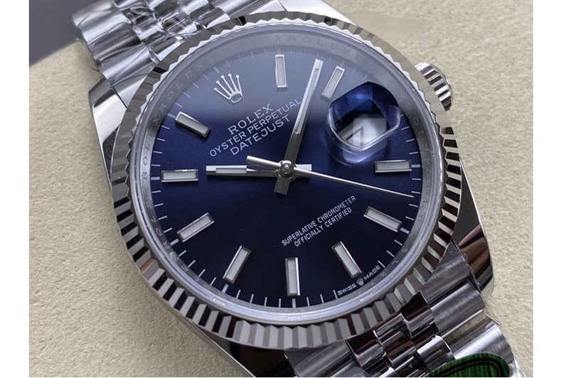 Rolex Datejust 36 126234 904L Steel AR+F 1:1 Best Edition Blue Dial on SS Bracelet VR3235