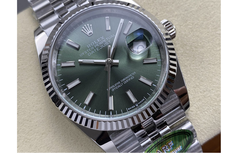 Rolex Datejust 36 126234 904L Steel AR+F 1:1 Best Edition Green Dial on SS Bracelet VR3235