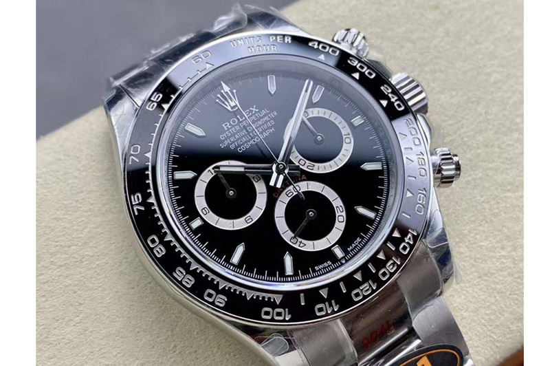 Rolex Daytona 126500 QF 1:1 Best Edition 904L Steel Black Dial on SS Braclet SH4131(Gain weight)