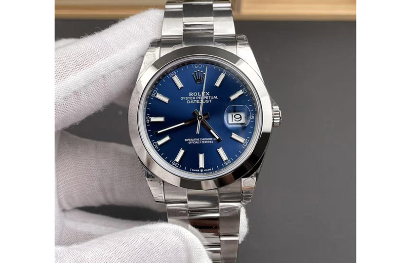 Rolex DateJust 41 126330 904L SS VSF 1:1 Best Edition Blue Dial on Oyster Bracelet VS3235