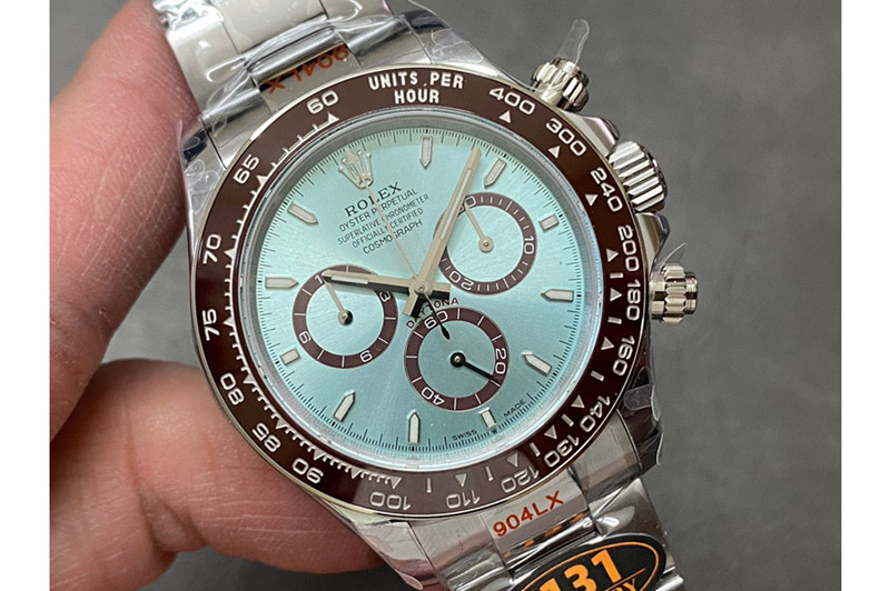 Rolex Daytona 116506 QF 1:1 Best Edition Ice Blue Dial Lume Markers on SS Bracelet SH4130 (Gain Weight)