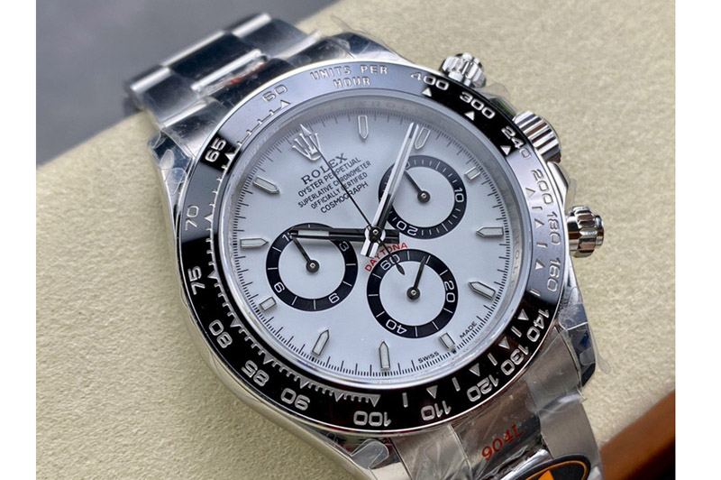 Rolex Daytona 126500 QF 1:1 Best Edition 904L Steel White Dial on SS Braclet SH4131(Gain weight)