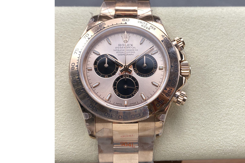 Rolex Daytona 126505 QF 1:1 Best Edition RG/Black Dial on RG Braclet SH4131 (Gain Weight)