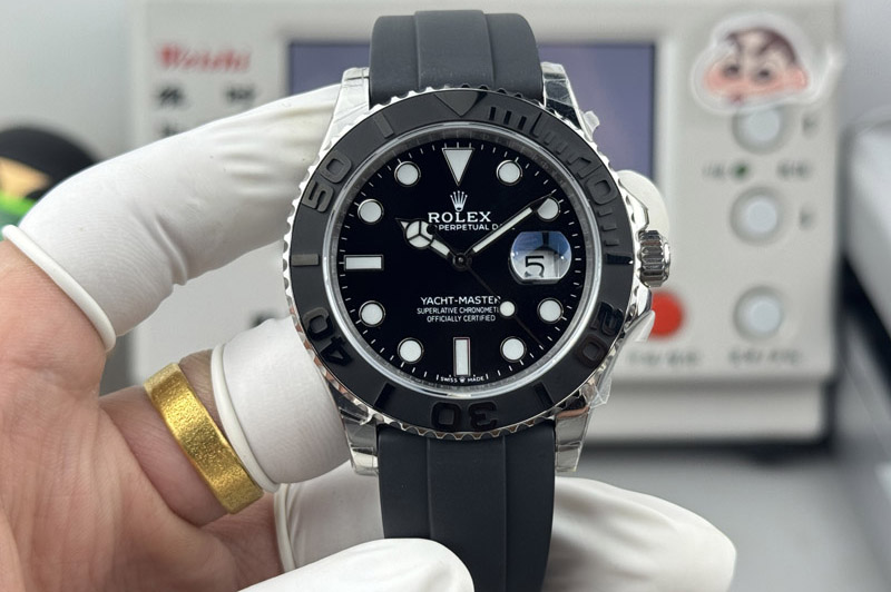 Rolex Yacht-Master 226659 Gain Weight FH 1:1 Best Edition Black Dial Diamond Bezel On Oysterflex Strap Cal.3235(158g)