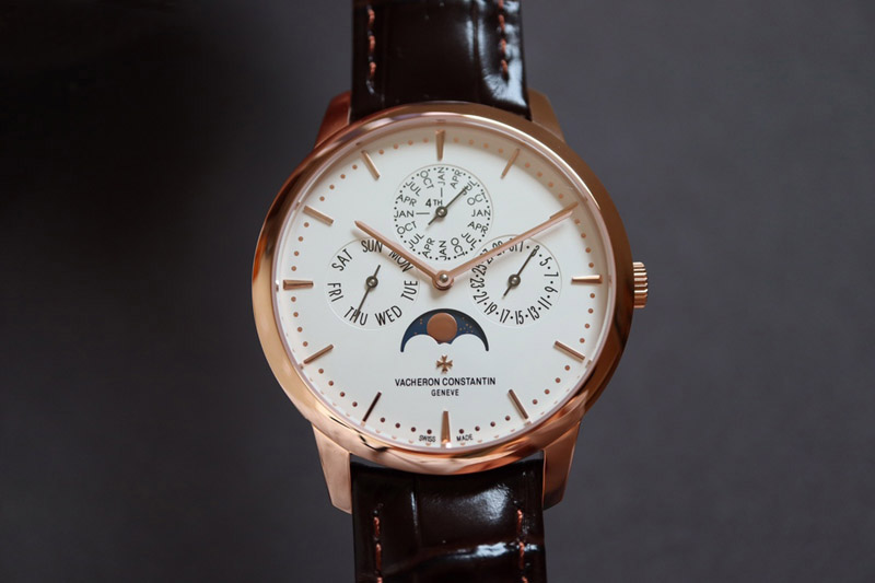 Vacheron Constantin Patrimony Contemporaine 43175 MX 1:1 Best RG White Dial on Brown Leather Strap Cal.1120QP