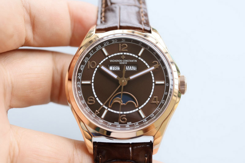 Vacheron Constantin Fiftysix 4000E RG 40mm MX 1:1 Best Edition Brown Dial on Brown Leather Strap A2460