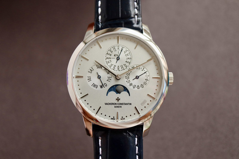 Vacheron Constantin Patrimony Contemporaine 43175 MX 1:1 Best SS White Dial on Blue Leather Strap Cal.1120QP