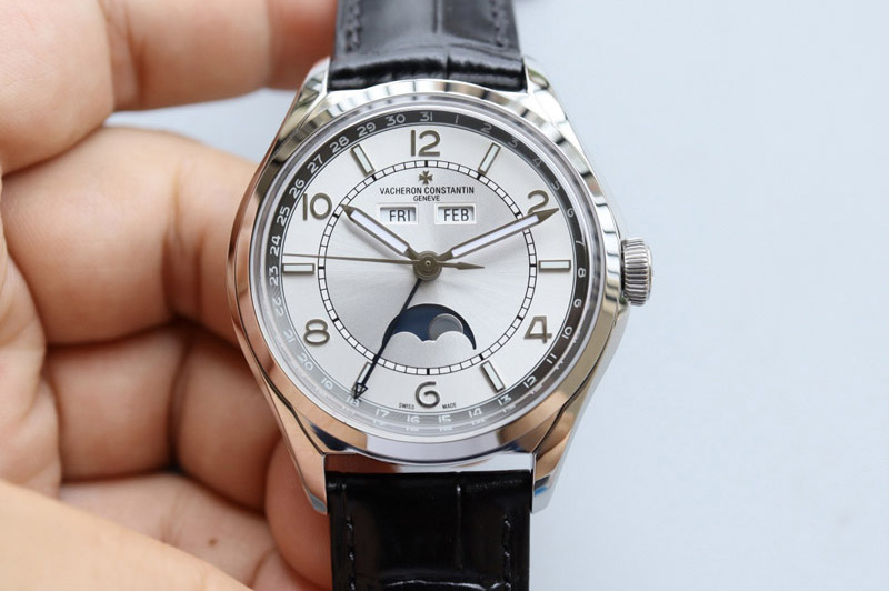 Vacheron Constantin Fiftysix 4000E SS 40mm MX 1:1 Best Edition White Dial on Brown Leather Strap A2460