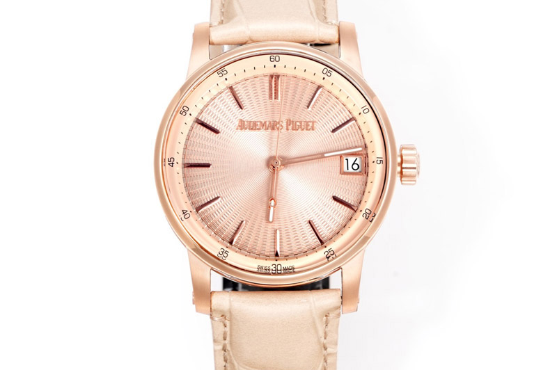 Audemars Piguet Code 11.59 RG 15210 APK 1:1 Best Edition Gold Dial on Gold Leather Strap SA4302 Super Clone