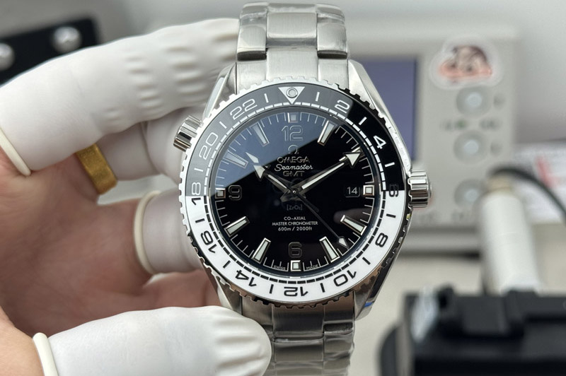 Omega Planet Ocean GMT 43.5mm "Tai Chi" VSF 1:1 Best Edition Black Dial on SS Bracelet A8906 Super Clone