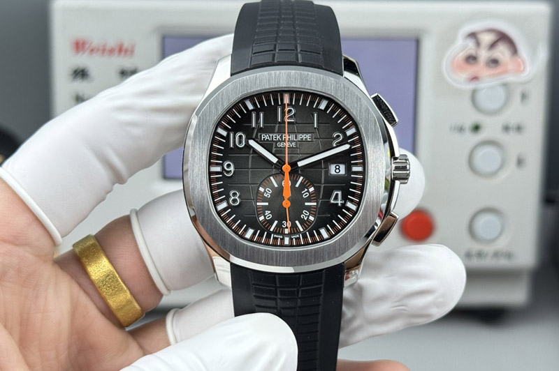 Patek Philippe Aquanaut 5968 SS P1 Best Edition Gray Dial on Black Rubber Strap PP CH 28-520