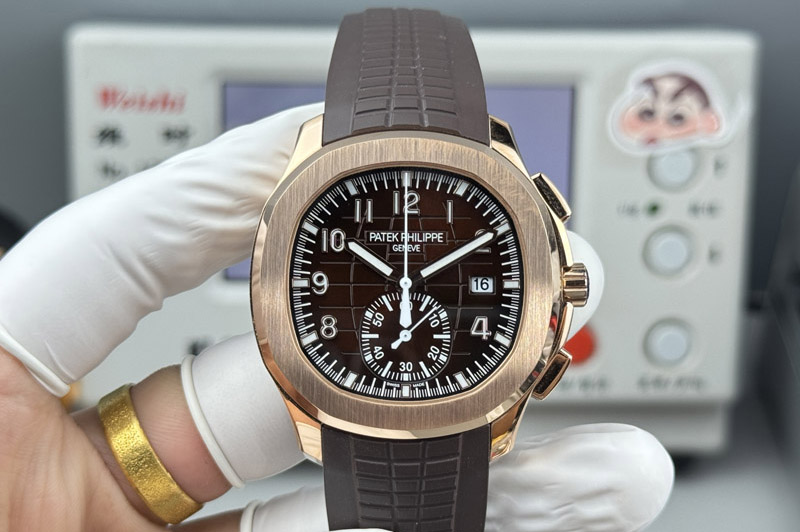 Patek Philippe Aquanaut 5968 RG P1 Best Edition Brown Dial on Brown Rubber Strap PP CH 28-520