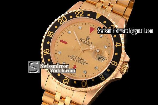 Rolex GMT master FG Gold Dial Jubliee Swiss Eta 2836-2 Watches