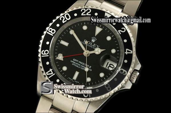 Rolex GMT Master II SS Black Bezel Swiss Eta 2836-2 Watches