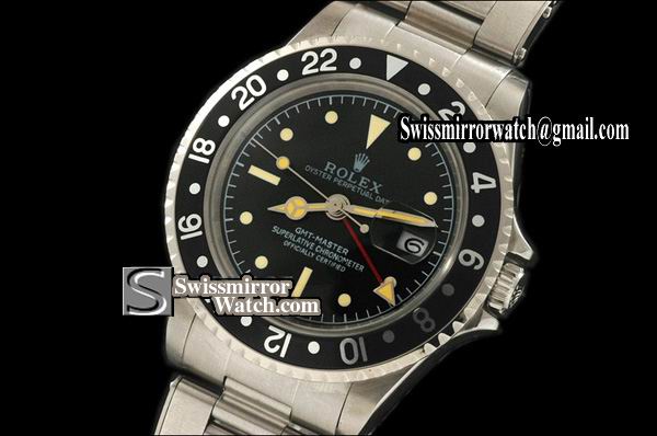 Rolex GMT master Vintage GMT SS Black Bezel Swiss Eta 2836-2 Wat