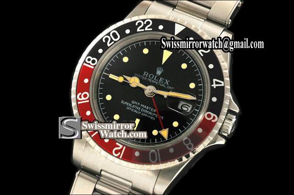 Rolex GMT master Vintage GMT SS Black/Red Bezel Swiss Eta 2836-2