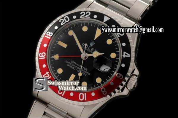 Rolex GMT master Vintage GMT SS Black/Red Bezel Swiss Eta 2836-2