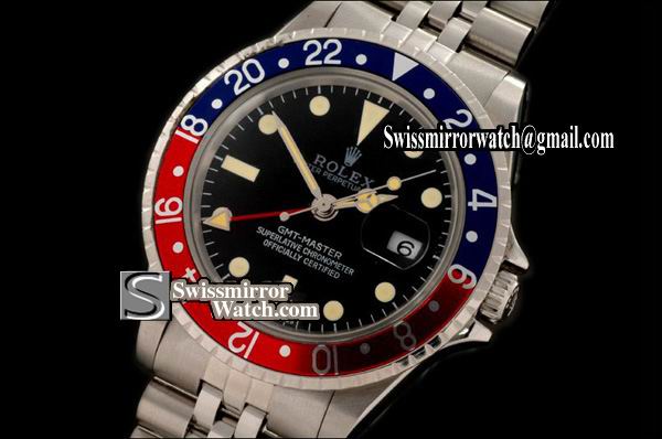 Rolex GMT master Vintage GMT SS Blue/Red Bezel Jubilee Swiss Eta