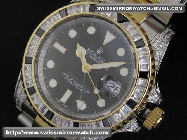Rolex GMT Master II 116758SA Full Gold Black Ruby Bezel Watches