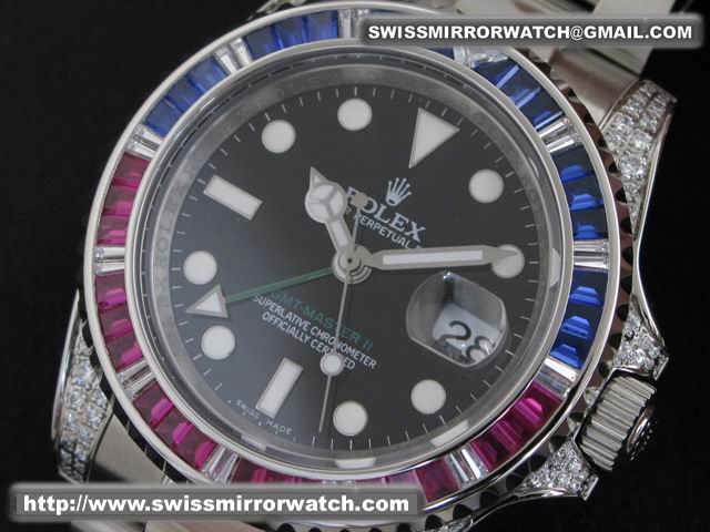 Rolex GMT Master II 116759SA SS Black Ruby Bezel Watches