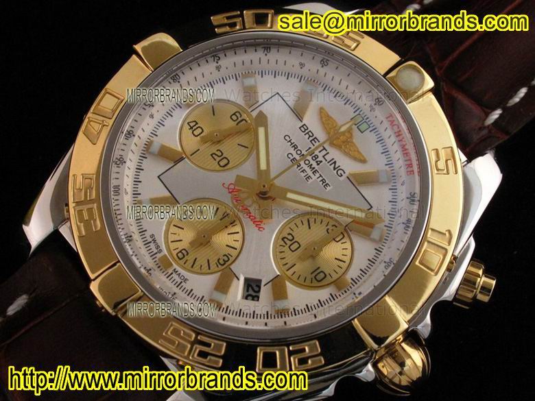 Replica Breitling Chronomat B01 V2 TT Antarctica White Dial on Brown Leather Strap
