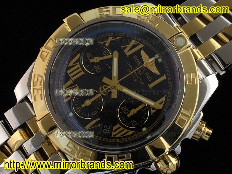 Replica Breitling Chronomat B01 V2 TT Onyx Black Roman Dial on Bracelet