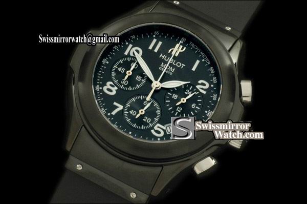 Hublot MDM Chronograph PVD/RU Black Jap Quartz Replica Watches