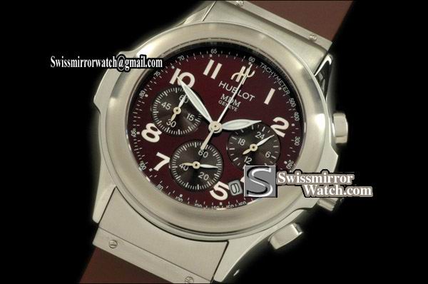 Hublot MDM Chronograph SS/RU Brown Jap Quartz Replica Watches