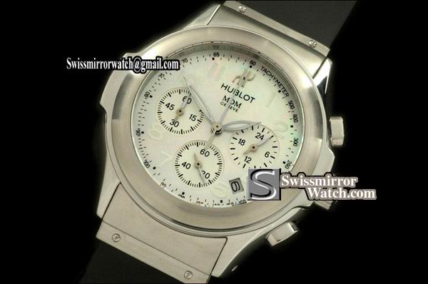 Hublot MDM Chronograph SS/RU White Jap Quartz Replica Watches