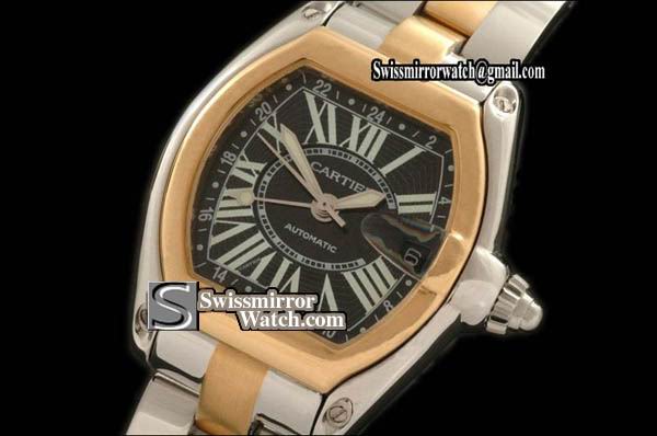 Cartier Men Roadster TT Black Swiss Eta 2824-2 Watches